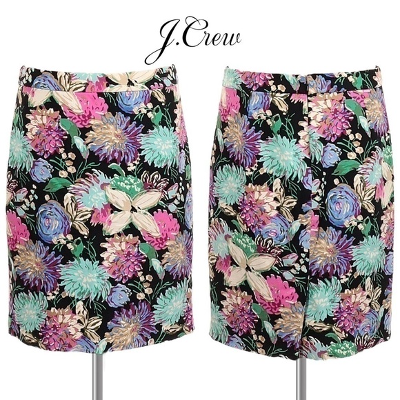 J.Crew vibrant floral stretch cotton sateen pencil skirt *shop@iamwarrior - Picture 4 of 14